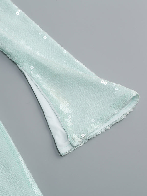 Elegant Dresses- Sparkly Elegant Autumn Cutout Open Tie-Back Dress- - Pekosa Women Clothing