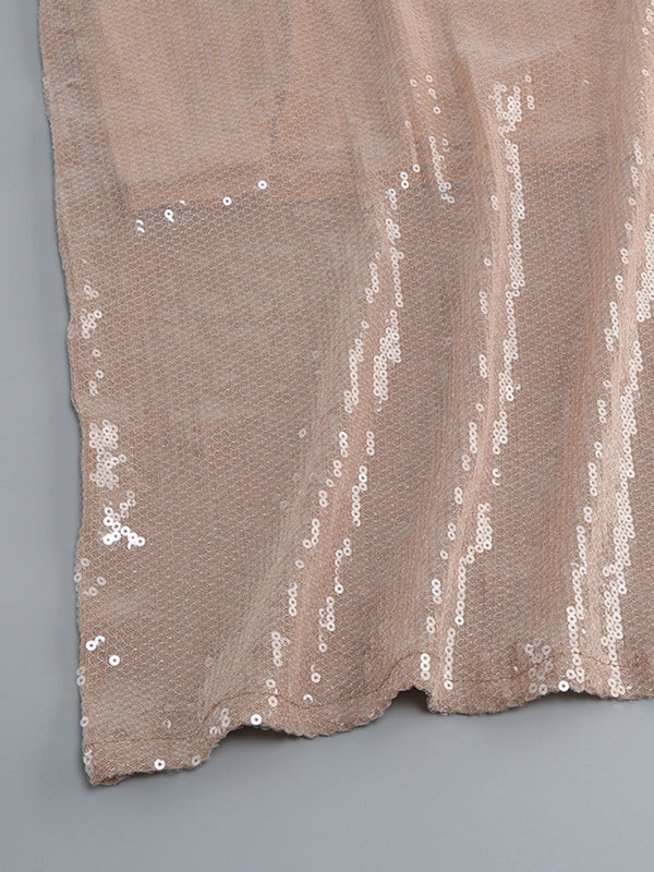 Elegant Dresses- Sparkly Elegant Autumn Cutout Open Tie-Back Dress- - Pekosa Women Clothing