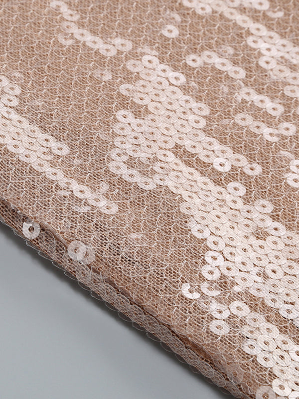 Elegant Dresses- Sparkly Elegant Autumn Cutout Open Tie-Back Dress- - Pekosa Women Clothing