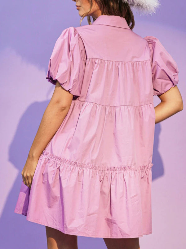 Festive Dresses- Mardi Gras Crown Sequin Patchwork Tunic Shirt Dress- - Pekosa Women Clothing