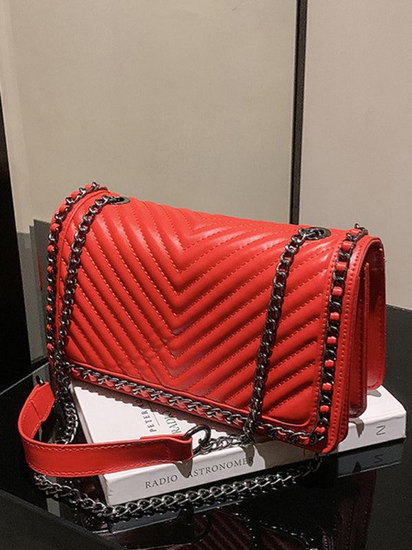 Handbags- Faux Leather Crossbody Messenger Shoulder Bag- - Pekosa Women Clothing