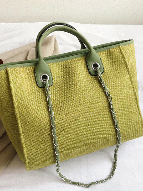 Handbags- Textured Bucket Shoulder Large Bag- Yellow- Pekosa Women Clothing