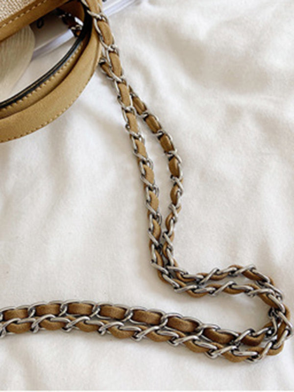 Handbags- Textured Bucket Shoulder Large Bag- - Pekosa Women Clothing