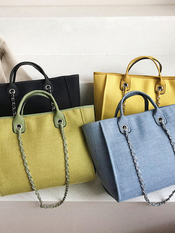 Handbags- Textured Bucket Shoulder Large Bag- - Pekosa Women Clothing