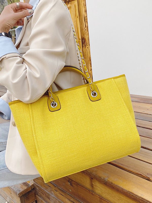 Handbags- Textured Bucket Shoulder Large Bag- - Pekosa Women Clothing