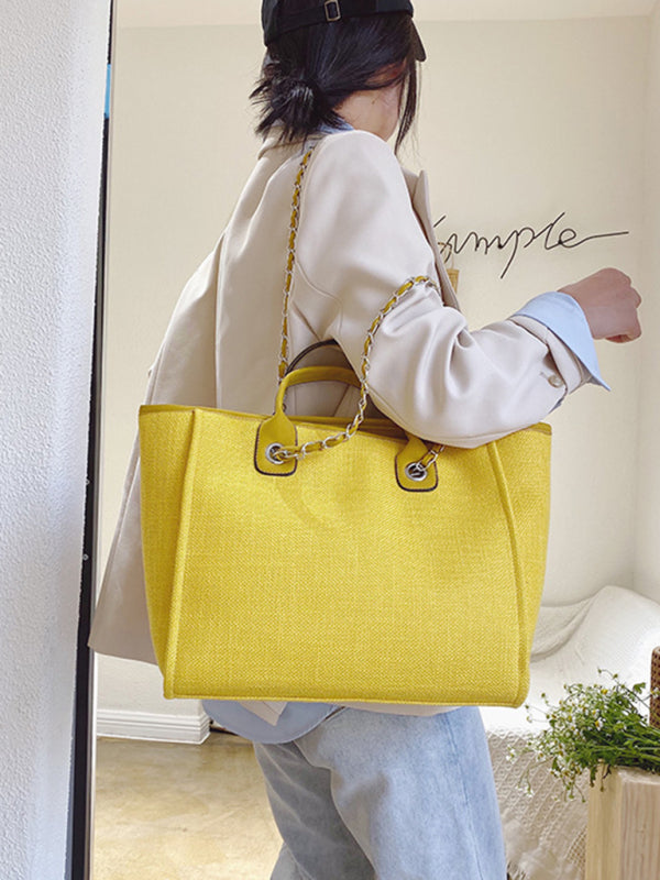 Handbags- Textured Bucket Shoulder Large Bag- - Pekosa Women Clothing