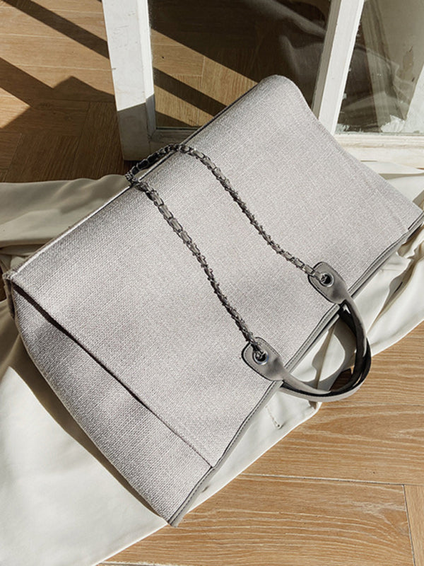 Handbags- Textured Bucket Shoulder Large Bag- - Pekosa Women Clothing