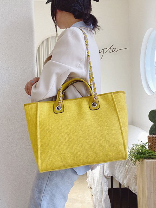 Handbags- Textured Bucket Shoulder Large Bag- - Pekosa Women Clothing