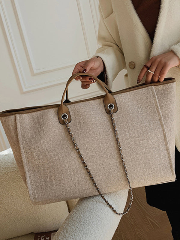 Handbags- Textured Bucket Shoulder Large Bag- - Pekosa Women Clothing