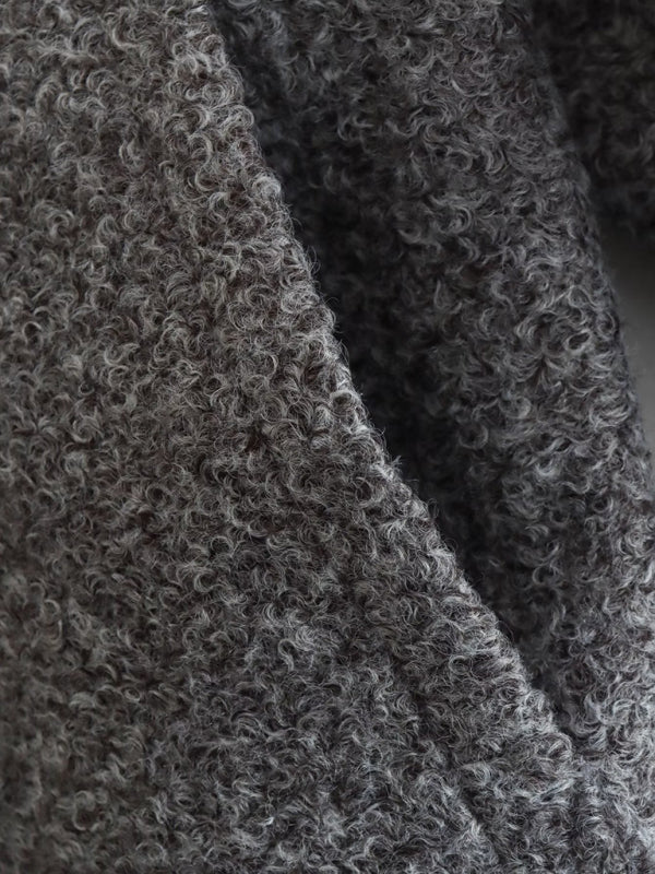 Jackets- Oversized Wool Outerwear | Stand Collar Wool Jacket- - Pekosa Women Clothing