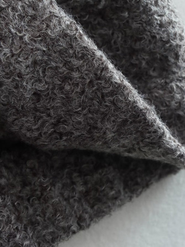 Jackets- Oversized Wool Outerwear | Stand Collar Wool Jacket- - Pekosa Women Clothing