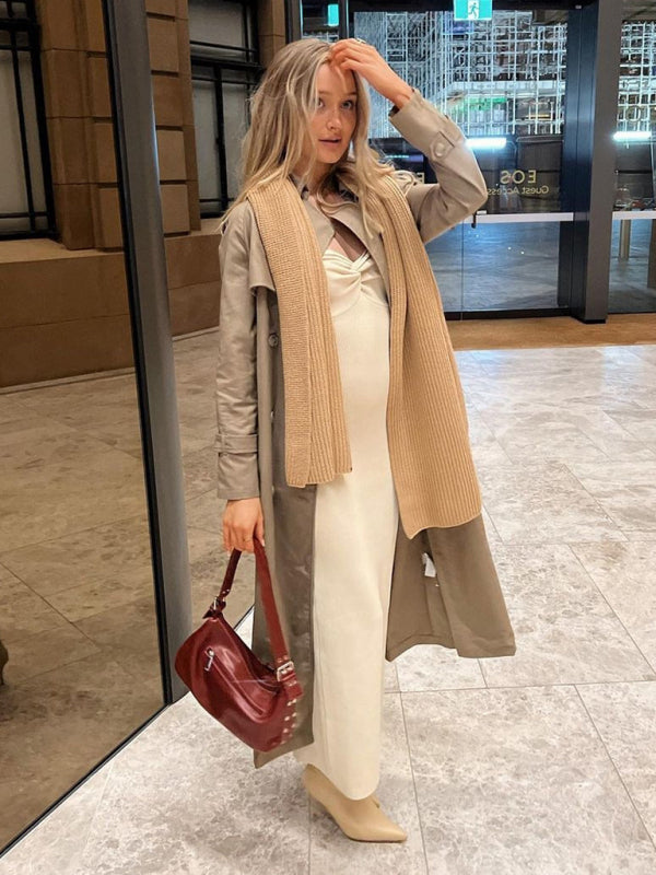 Knit Dresses- Mermaid Look with Strapless Tube Knit Maxi Dress- - Pekosa Women Clothing