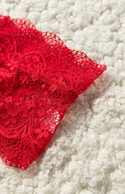 Lingerie- Lace 2 Piece Bralette and High Waisted Lace-Up Panty - Lingerie Duo- - Pekosa Women Clothing