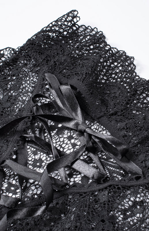 Lingerie- Lace 2 Piece Bralette and High Waisted Lace-Up Panty - Lingerie Duo- - Pekosa Women Clothing