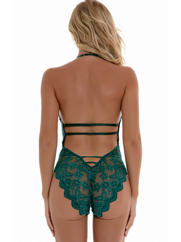 Lingerie- Lace Backless Teddy Bodysuit Lingerie- - Pekosa Women Clothing