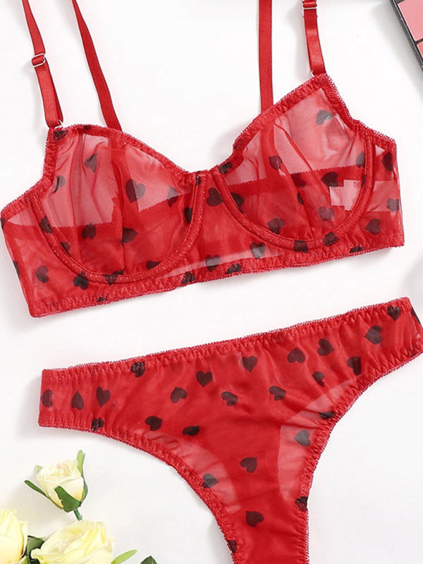 Lingerie Set- See-Through Lace Lingerie for Intimate Love Evenings- - Pekosa Women Clothing