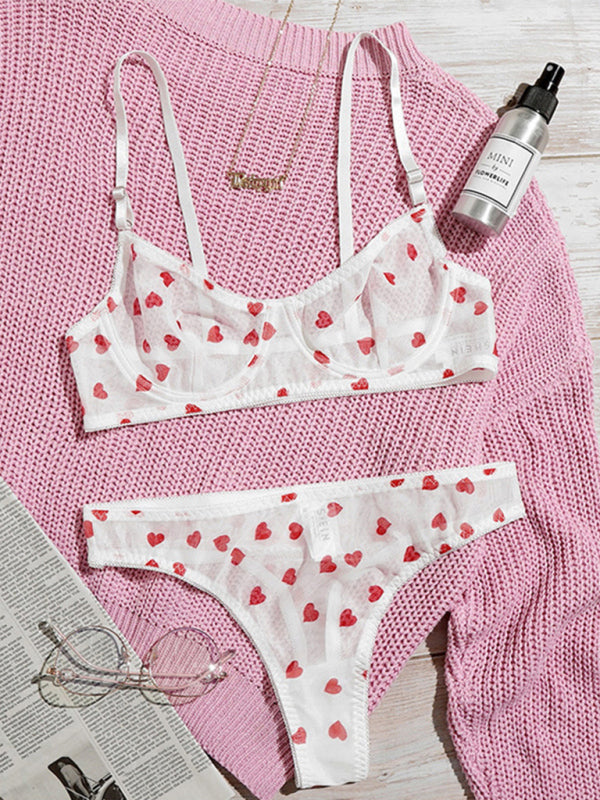 Lingerie Set- See-Through Lace Lingerie for Intimate Love Evenings- White- Pekosa Women Clothing
