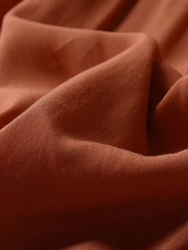 Maxi Dresses- Solid Autumn Tiered Ruffle Long Sleeve Maxi Dress- - Pekosa Women Clothing