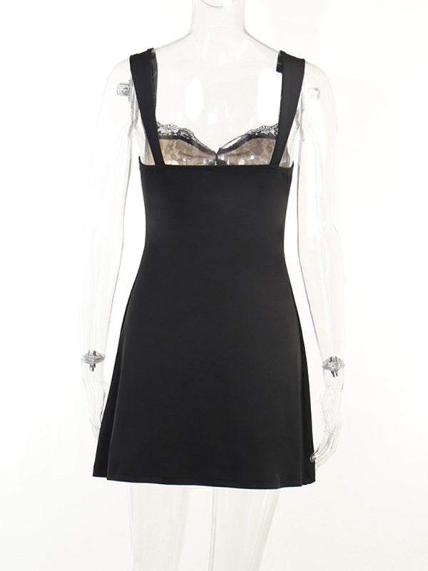 Mini Dresses- Dazzle in our Women's Satin Sweetheart Bustier Backless Mini Dress- - Pekosa Women Clothing