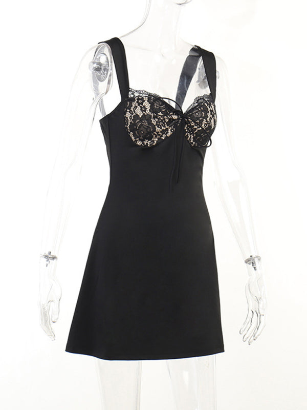 Mini Dresses- Dazzle in our Women's Satin Sweetheart Bustier Backless Mini Dress- - Pekosa Women Clothing