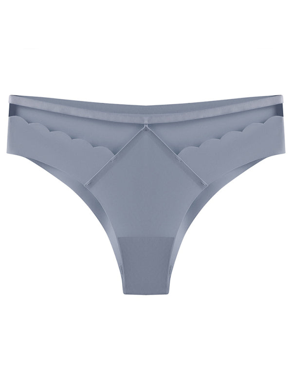 Panties- Women's Floral Lace Cutout Thong Panty- Blue- Pekosa Women Clothing