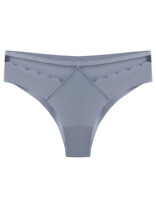 Panties- Women's Floral Lace Cutout Thong Panty- Blue- Pekosa Women Clothing