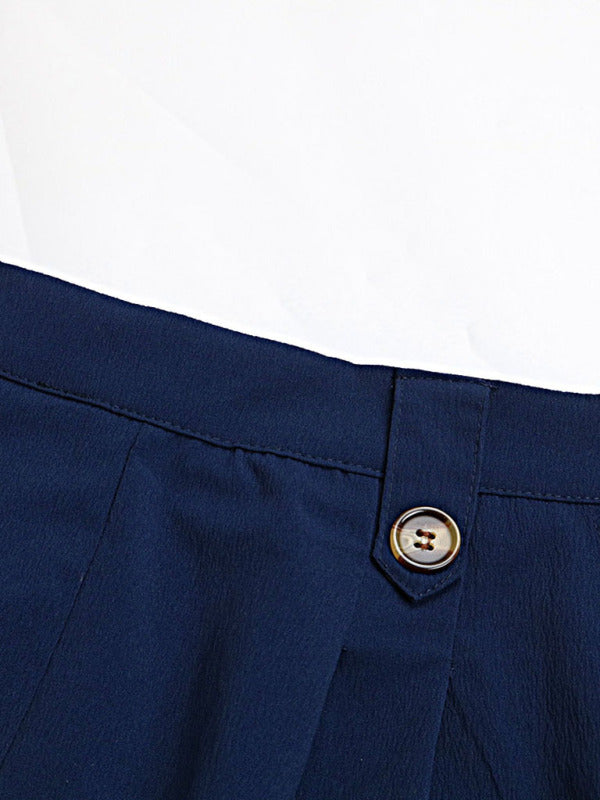 Pants- Straight-leg Trousers - Elegant Sailor Pants- - Pekosa Women Clothing