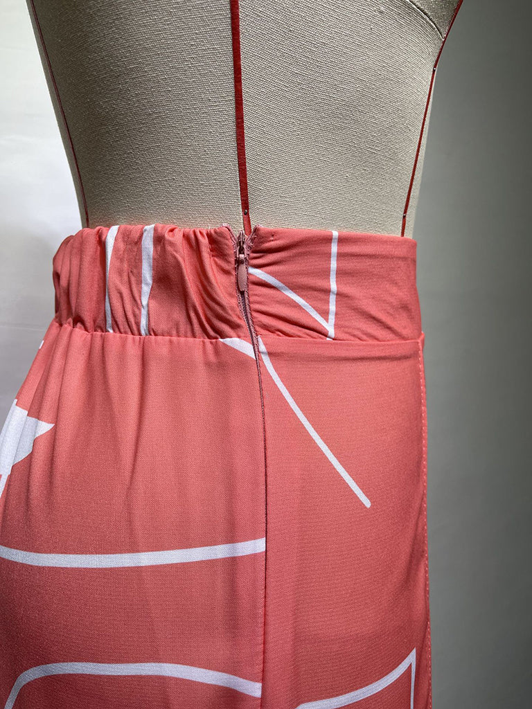 Pants and Top- Vacation Print Suit Wide-Leg Pants & Cami Knot Crop Top- - Pekosa Women Clothing