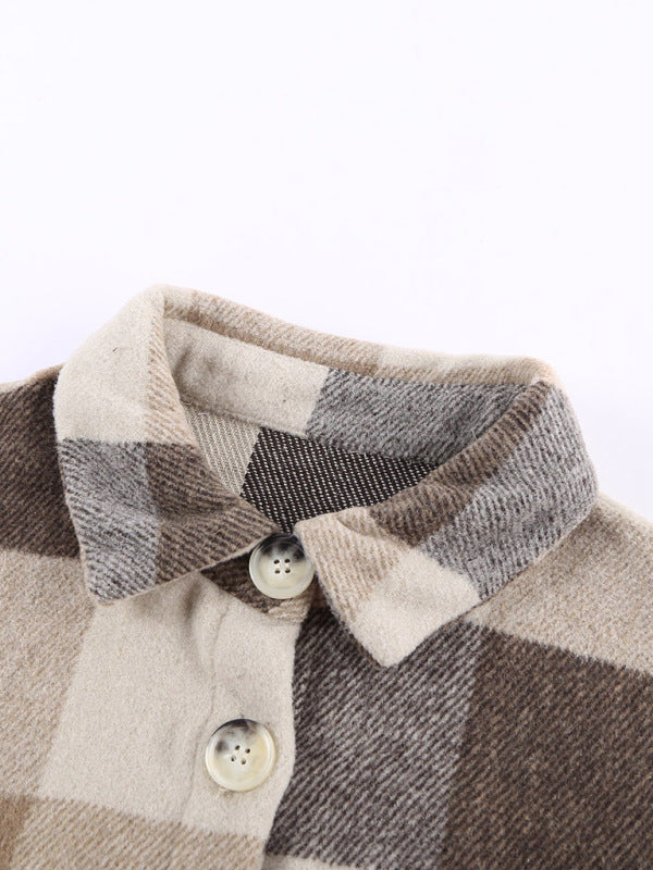 Plaid Jackets- Fall- Winter Plaid Jacket - Shirt Shacket- - Pekosa Women Clothing