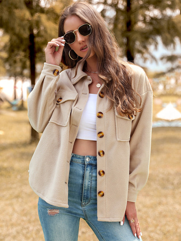 Polar Jackets- Comfy Fall Winter Shirt Jacket - Polar Shacket- - Pekosa Women Clothing