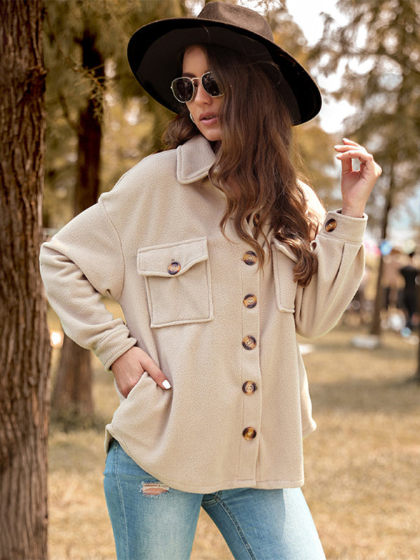 Polar Jackets- Comfy Fall Winter Shirt Jacket - Polar Shacket- - Pekosa Women Clothing