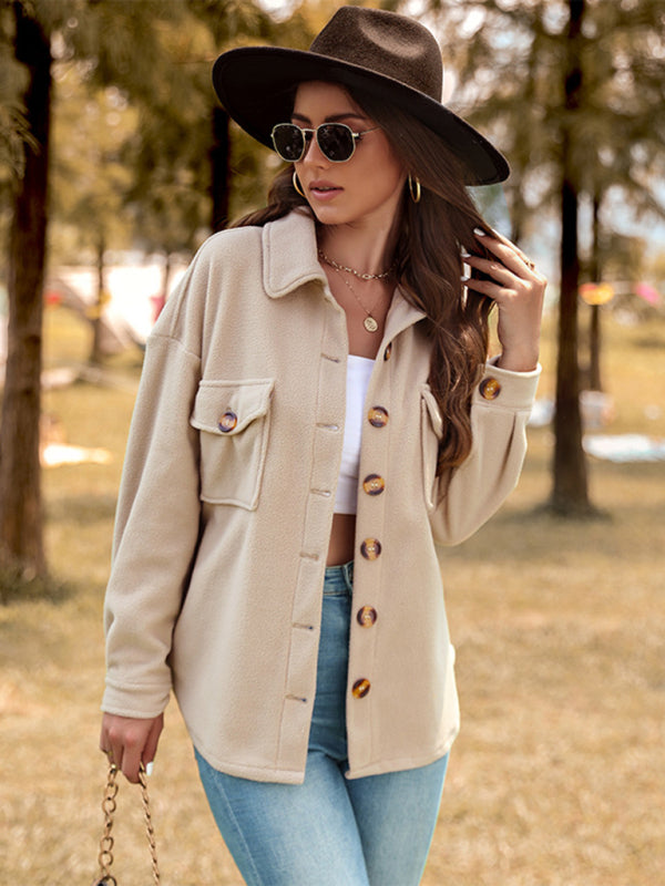 Polar Jackets- Comfy Fall Winter Shirt Jacket - Polar Shacket- - Pekosa Women Clothing
