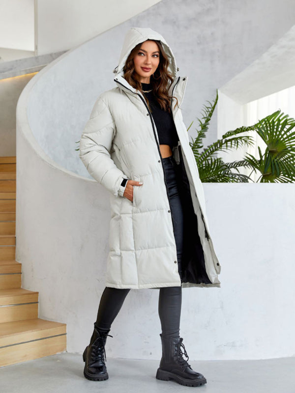 Puffer Windbreaker- Hooded Thickened Puffer Coat Windbreaker for Cold Climates- - Pekosa Women Clothing