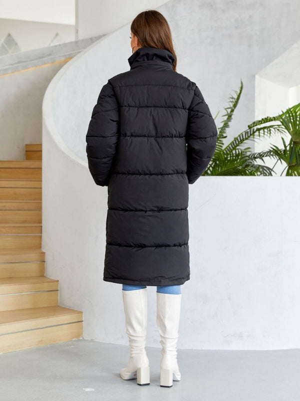 Puffer Windbreaker- Hooded Thickened Puffer Coat Windbreaker for Cold Climates- - Pekosa Women Clothing