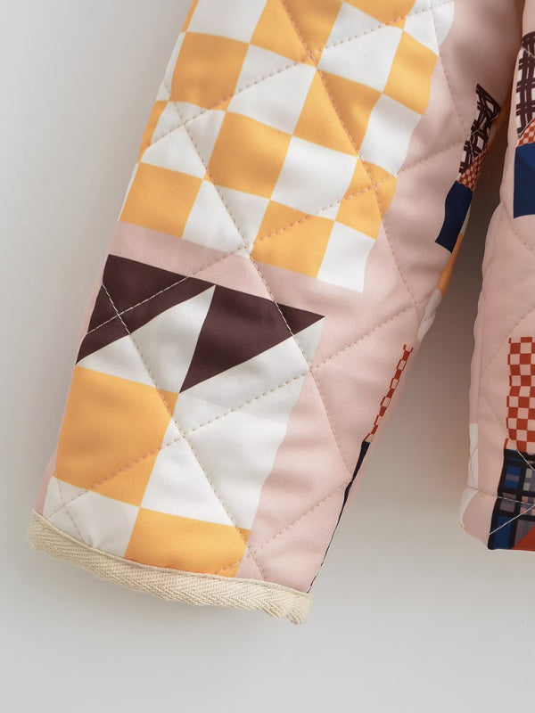 Quilted Jackets- Cozy Padded Winter High Neck Quilted Jacket- - Pekosa Women Clothing