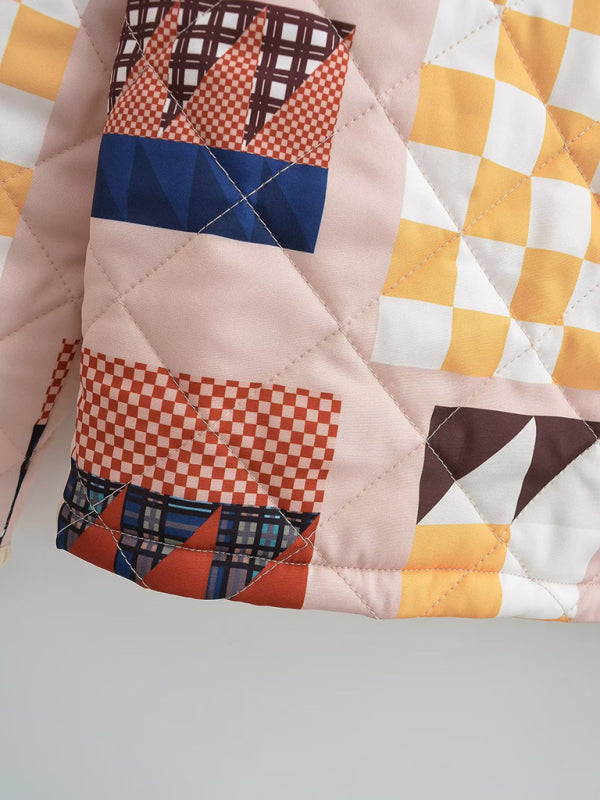 Quilted Jackets- Cozy Padded Winter High Neck Quilted Jacket- - Pekosa Women Clothing