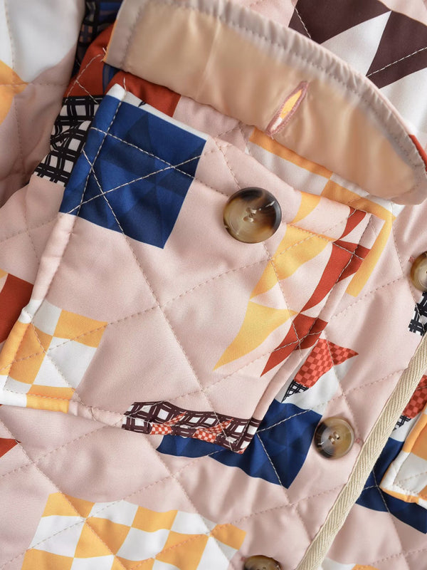 Quilted Jackets- Cozy Padded Winter High Neck Quilted Jacket- - Pekosa Women Clothing