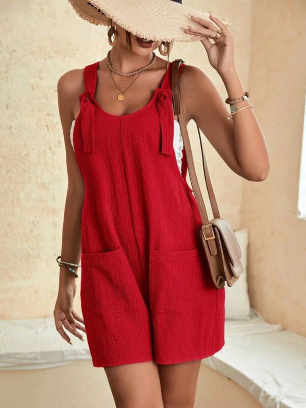 Rompers- Effortlessly Chic: Women's Casual Romper Overall - Jumpsuit- - Pekosa Women Clothing