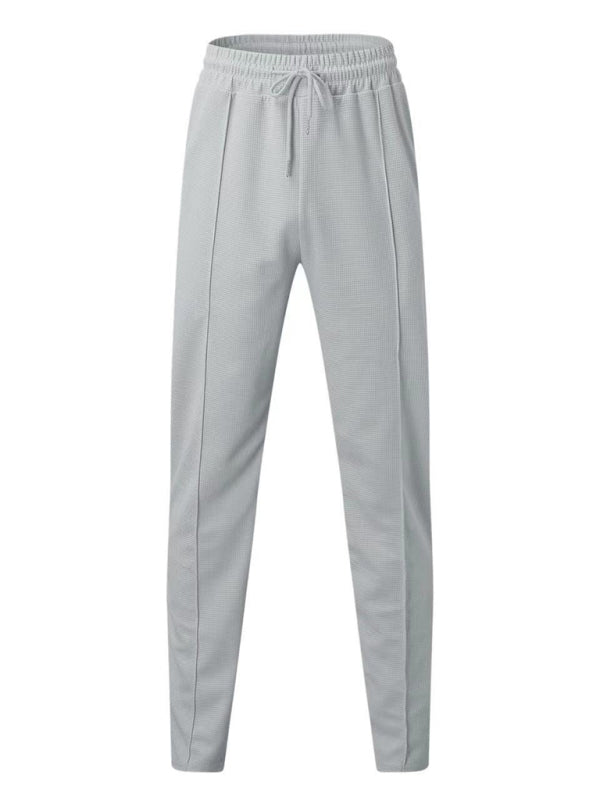 Sport Outfits- Long Sleeve Zip-Up T-Shirt and Pencil Pants in Cotton Blend for Men- - Pekosa Women Clothing
