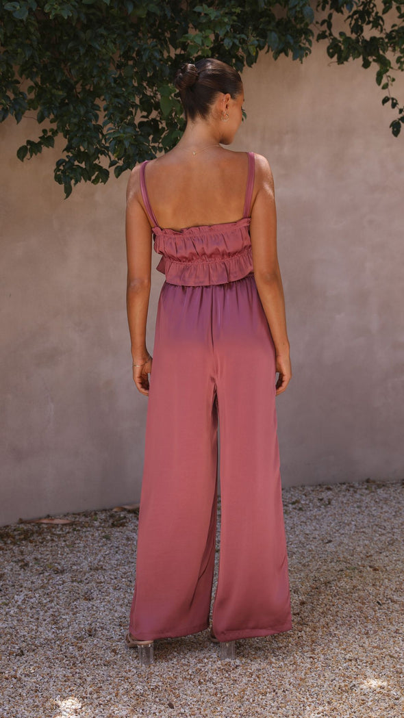 Suit - Pants and Top Set- 2-Piece Satin Casual Suit - Cami Crop Top + Pants Set- - Pekosa Women Clothing