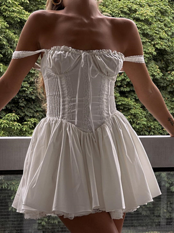 Summer Dresses- Romantic Solid Cami Dress for Boho Gatherings- - Pekosa Women Clothing