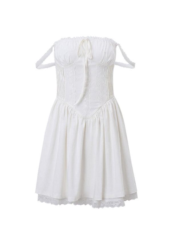 Summer Dresses- Romantic Solid Cami Dress for Boho Gatherings- - Pekosa Women Clothing