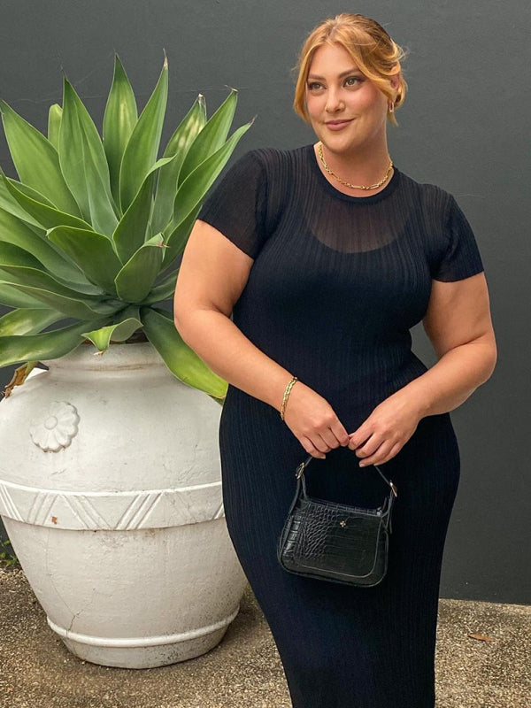 Summer Dresses- See-Through Cover-Up | Summer Textured Knit Maxi Dress- - Pekosa Women Clothing