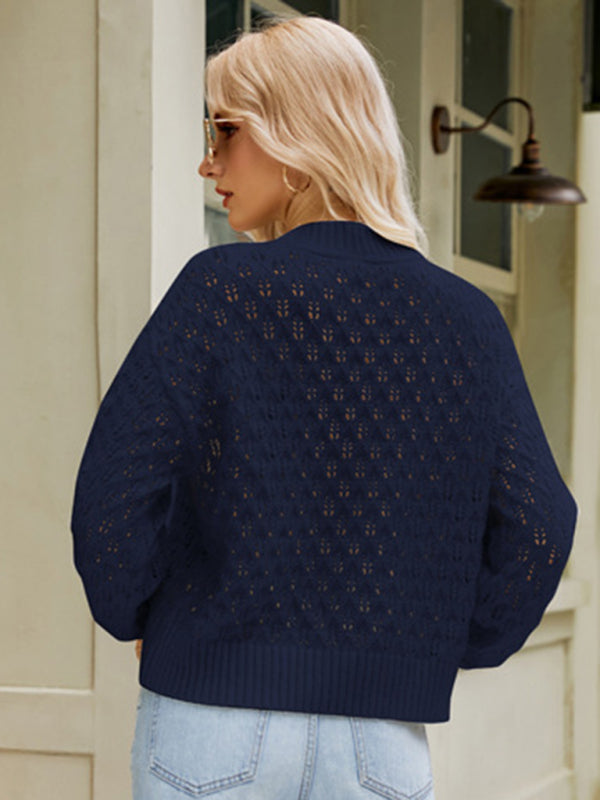 Sweaters- Cozy Oversized Open Knit Sweater - Everyday Chic Knitwear- - Pekosa Women Clothing