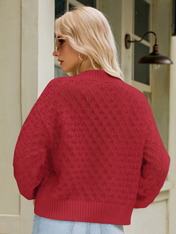 Sweaters- Cozy Oversized Open Knit Sweater - Everyday Chic Knitwear- - Pekosa Women Clothing