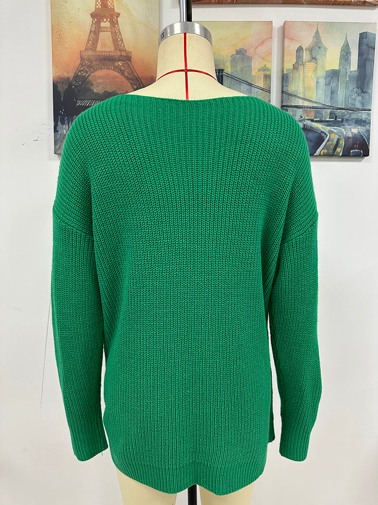 Sweaters- Fashionably Chic: Knit Mesh Insert Sweater - Long Knitwear for Women- - Pekosa Women Clothing