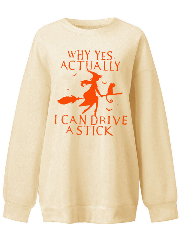 Sweatershirts- Spooktacular Witch Sweatshirt - Pullover for Halloween- - Pekosa Women Clothing