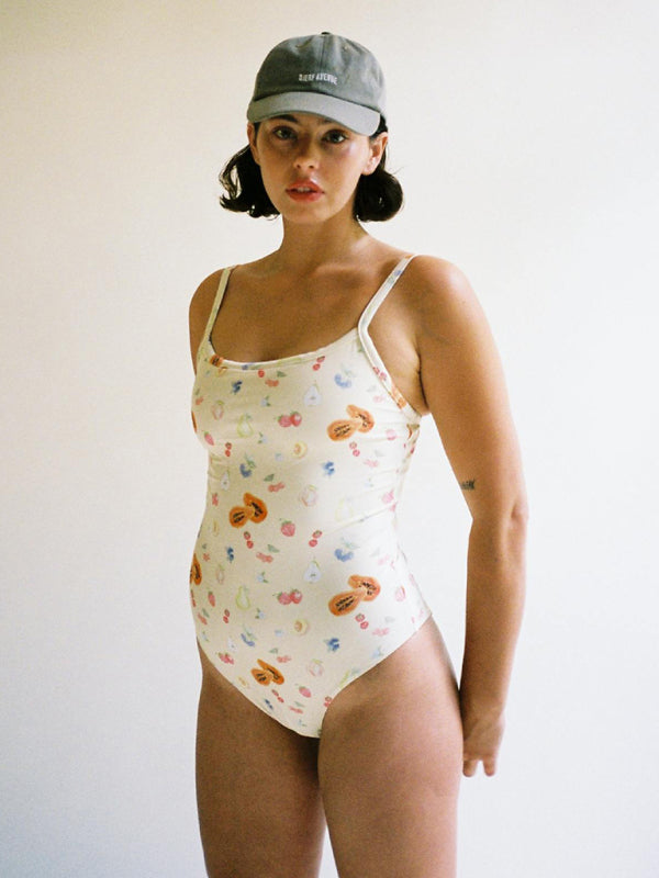Tropical Vacation Fruity Print Swimsuit