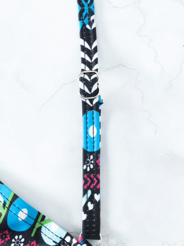 Swimwear- Geo Print Wrap Triangle Bra & Bottoms | 2-Piece Bikini for Beach Adventures- - Pekosa Women Clothing