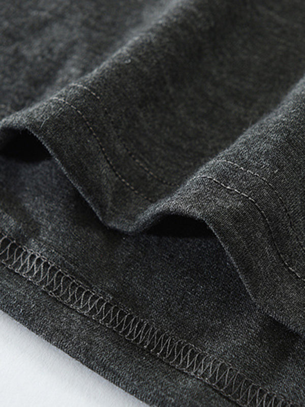 T-Shirts- Cotton Blend Men's Henley Neck Long Sleeve Tee with Buttons- - Pekosa Women Clothing